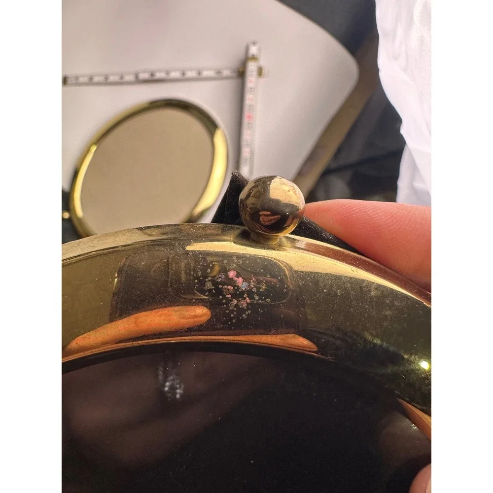 Vintage Solid Brass Oval Picture Frames Set of 2 Tabletop Standing Decor